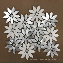 Metal flower pattern mosaic tile for wall decoration